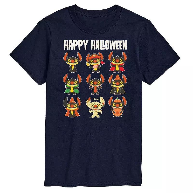 Disneys Lilo & Stitch Mens Happy Halloween Tee Blue Product Image