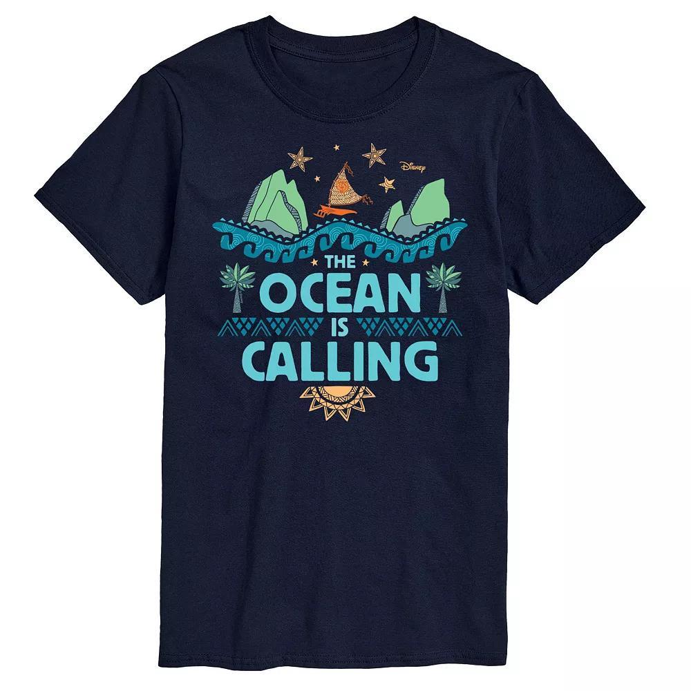Disney's Moana Men's The Ocean Is Calling Graphic Tee, Size: Medium, Blue Product Image