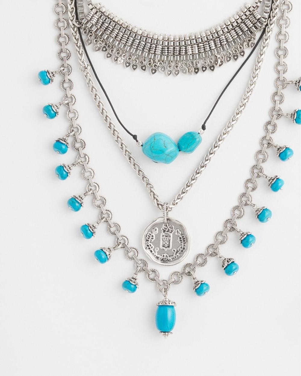 Faux Turquoise Charm Necklace Product Image