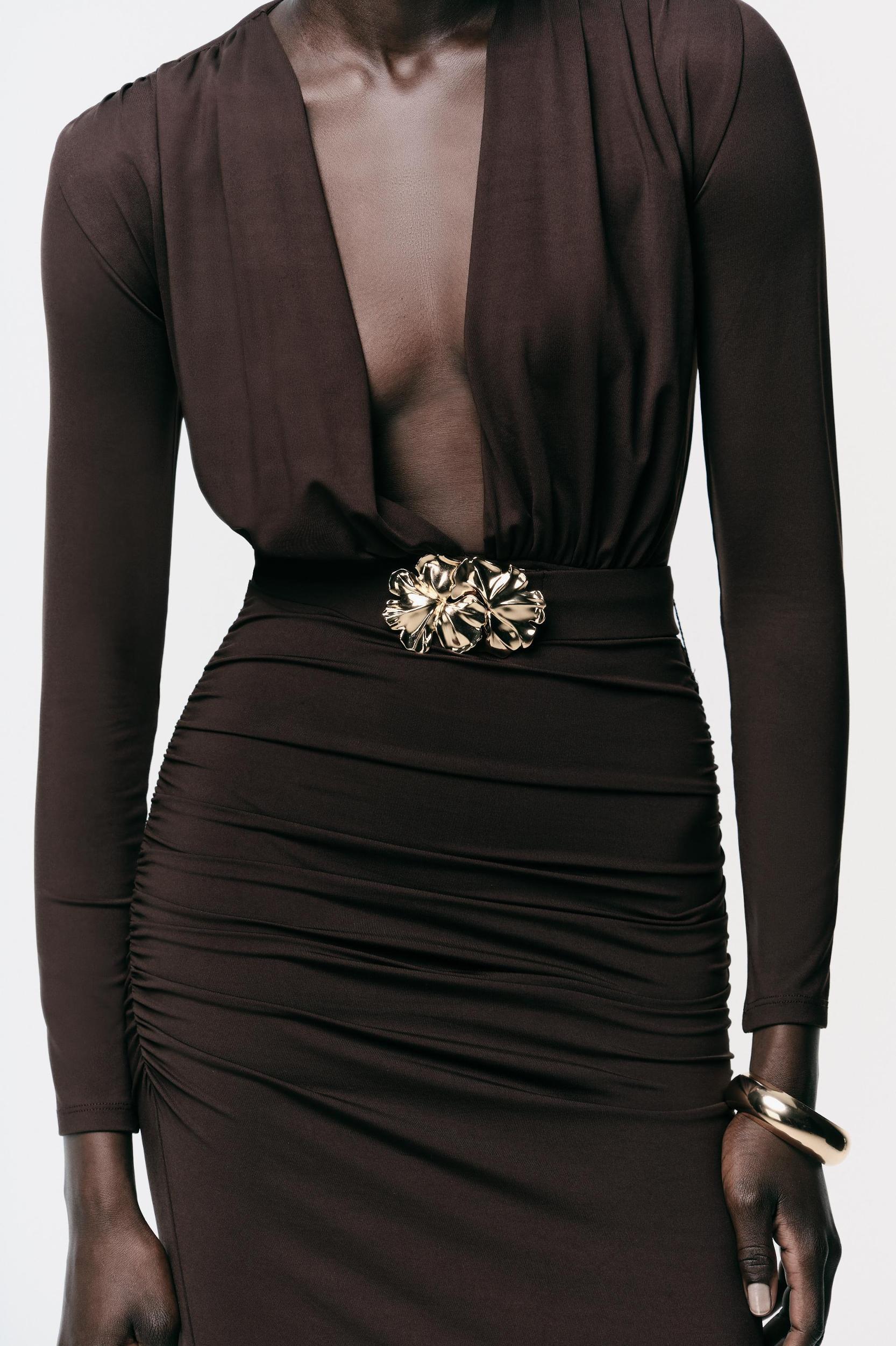 POLYAMIDE DRESS WITH HARDWARE BELT Product Image