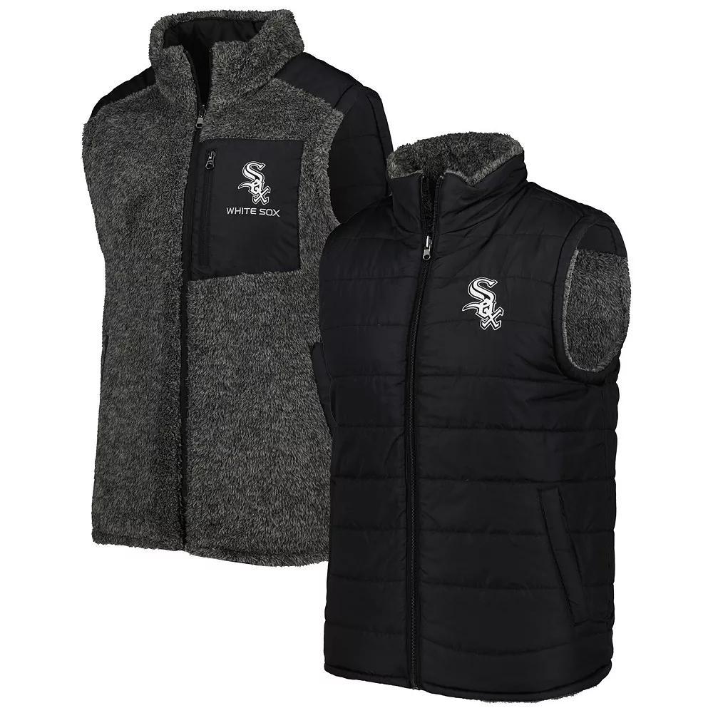 Men's G-III Sports by Carl Banks Black/Charcoal Chicago White Sox Power Hitter Reversible Full-Zip Vest, Size: Medium Product Image