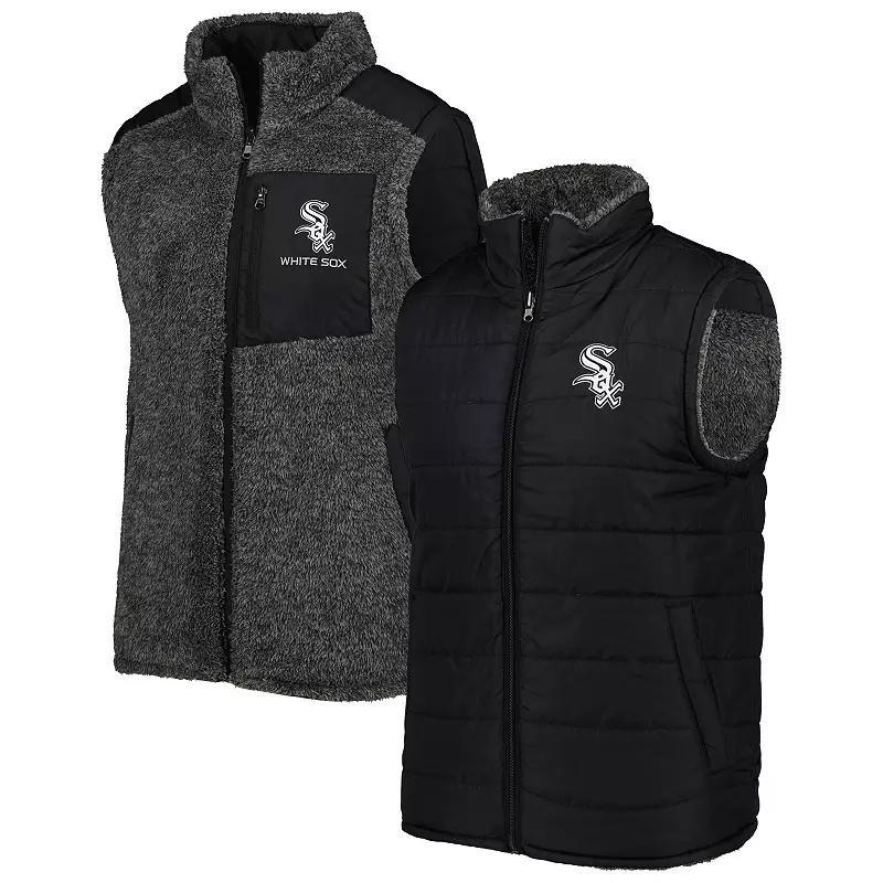 Men's G-III Sports by Carl Banks Black/Charcoal Chicago White Sox Power Hitter Reversible Full-Zip Vest, Size: Medium Product Image