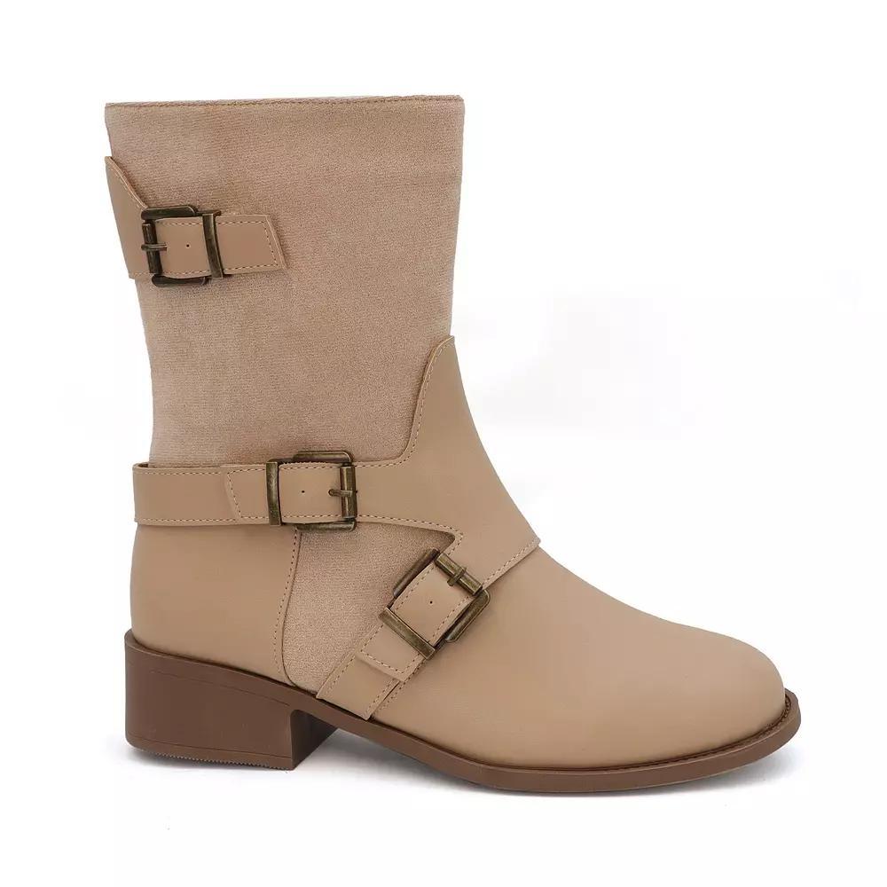 Yoki Darcy-10 Women's Riding Boots, Size: 8, Beige Product Image