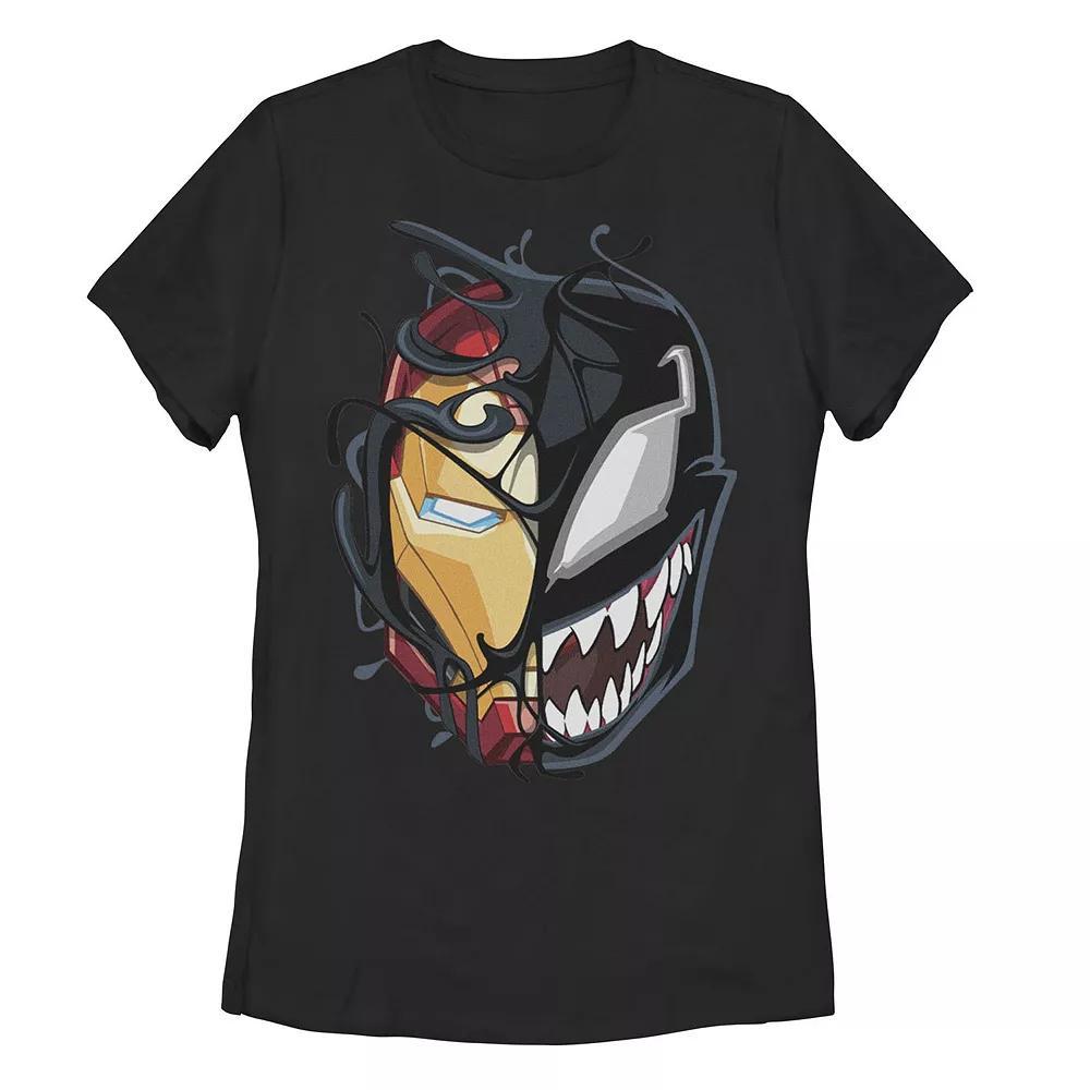 Juniors' Marvel Iron Man Venom Split Face Tee, Girl's, Size: Medium, Black Product Image