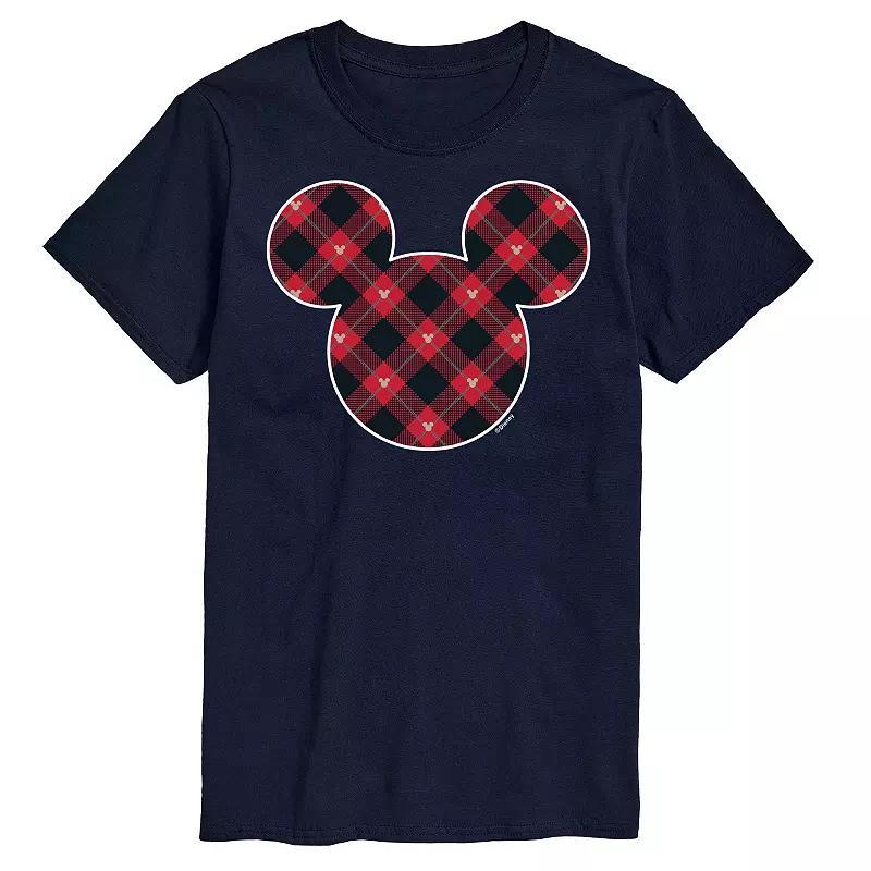 Disney's Mickey Mouse Men's Silhouette Plaid Fill Graphic Tee, Size: Small, Black Product Image