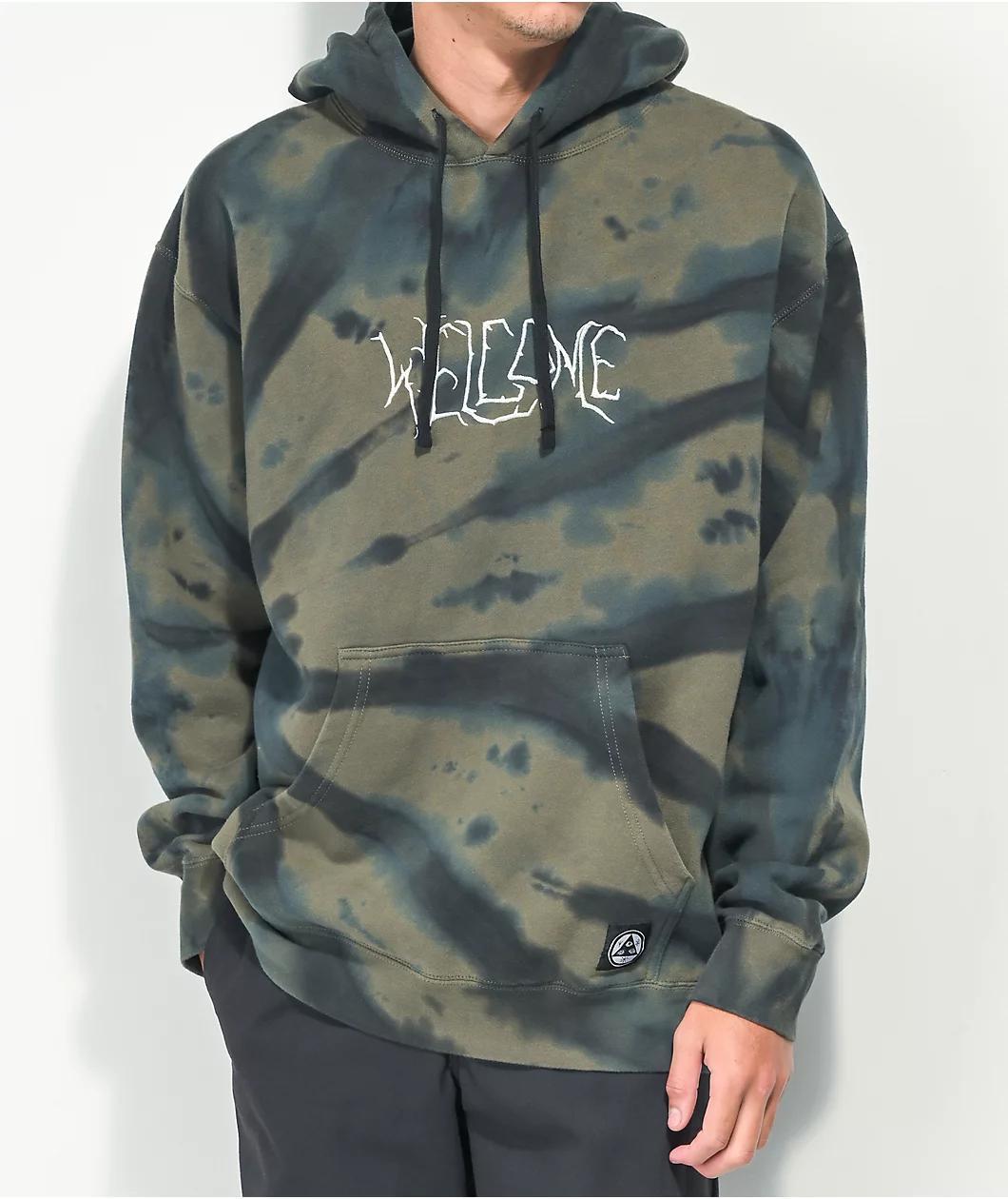 Welcome Exner Kelp Green & Black Tie Dye Hoodie Product Image