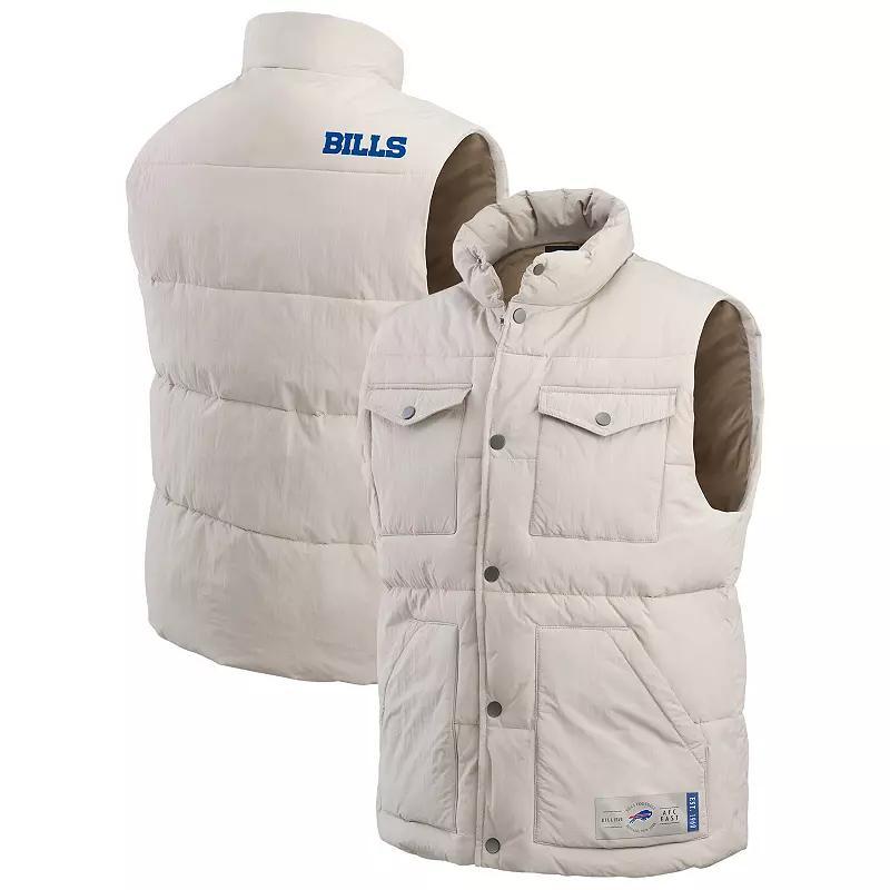 Men's Darius Rucker Collection by Fanatics Cream Buffalo Bills Puffer Full-Snap Vest, Size: 3XL, Beige Product Image