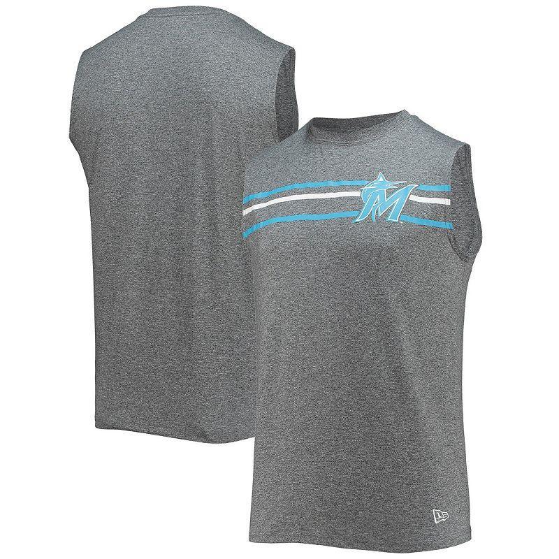 Men's New Era Gray Miami Marlins Muscle Tank Top, Size: XL, Grey Product Image