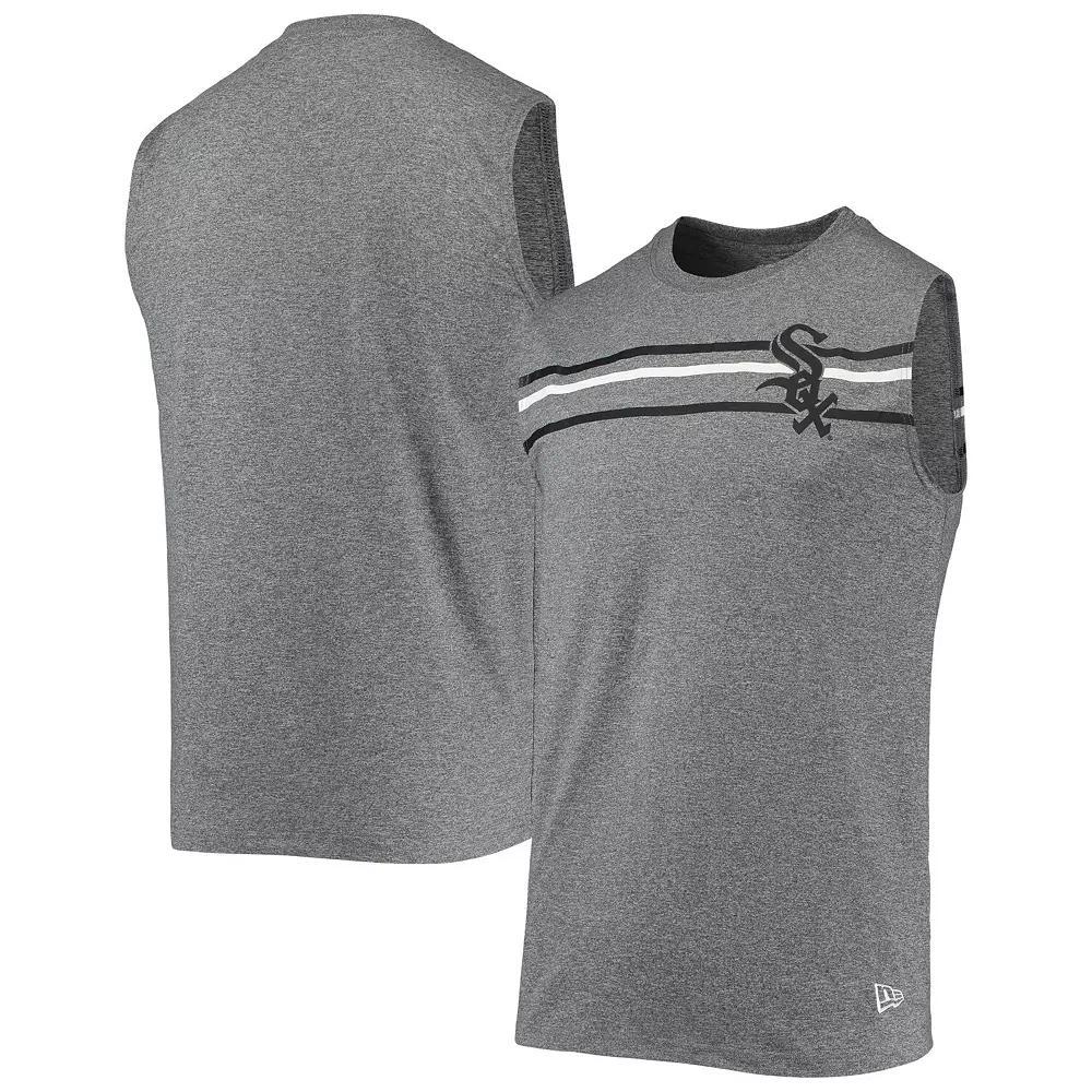 Men's New Era Heathered Gray Chicago White Sox Muscle Tank Top, Size: XL, Grey Product Image