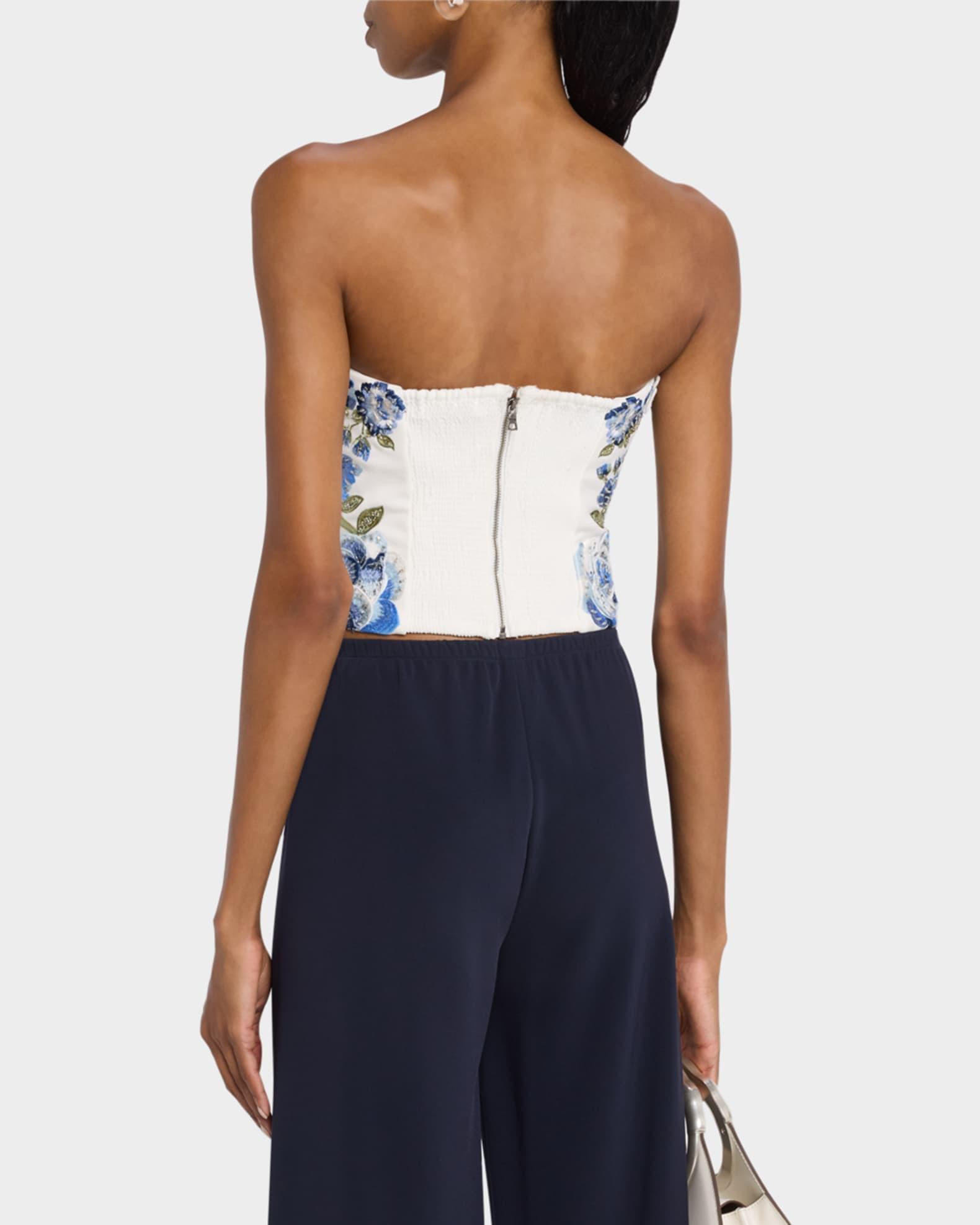 Cece Floral Embellished Cropped Top Product Image