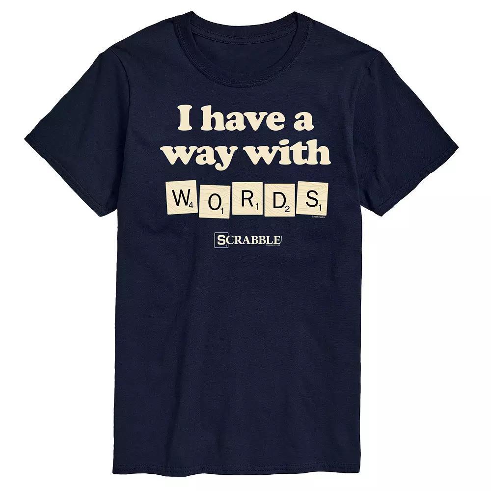 Mens Scrabble I Have a Way With Words Graphic Tee by Hasbro Blue Product Image