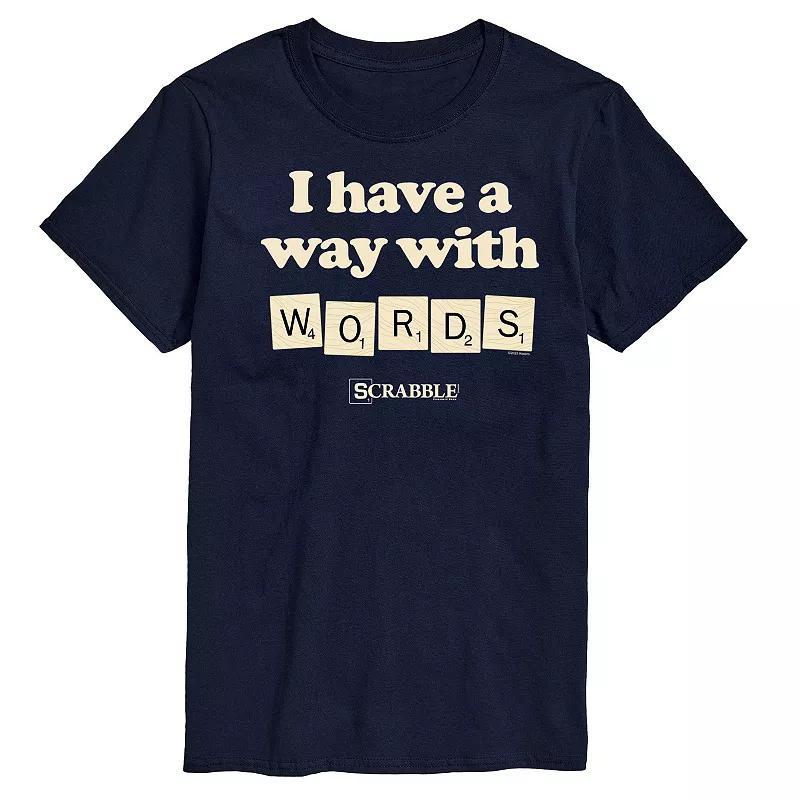 Mens Scrabble I Have a Way With Words Graphic Tee by Hasbro Blue Product Image