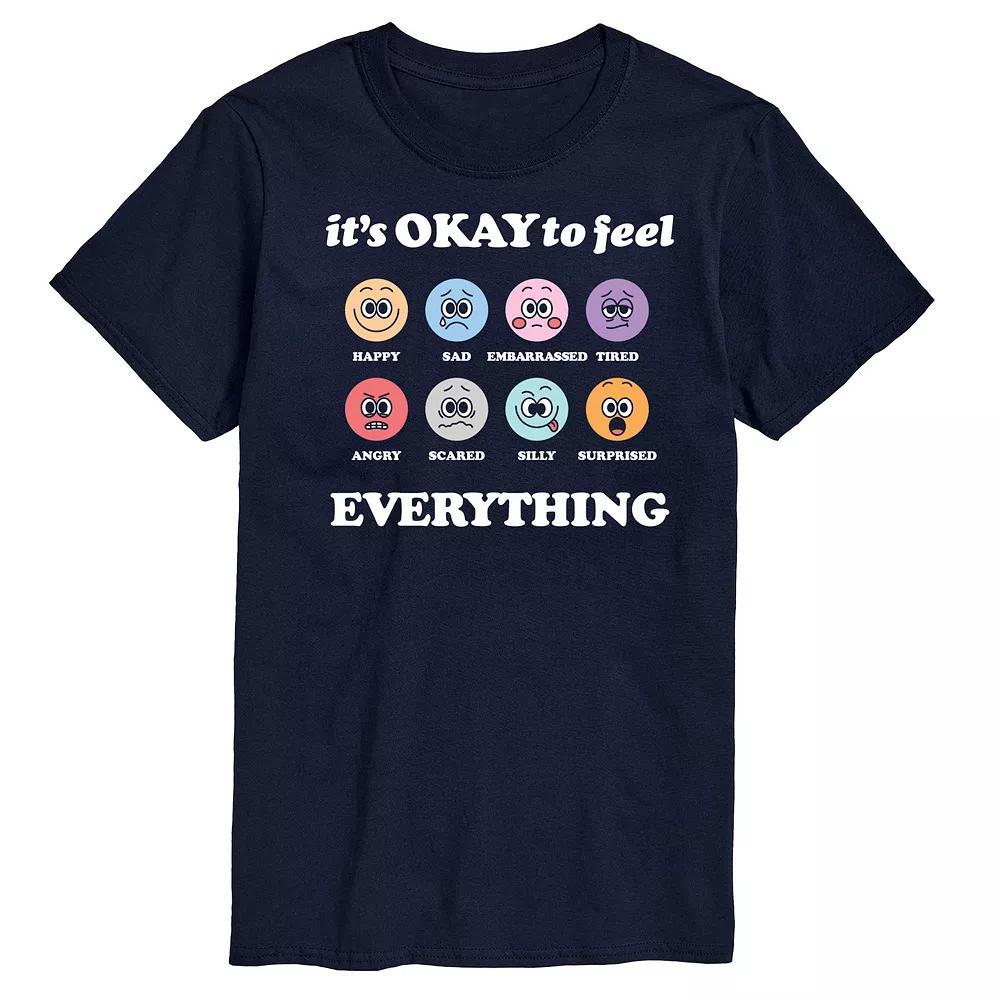 Men's It's Okay to Feel Everything Graphic Tee, Size: Large, Blue Product Image