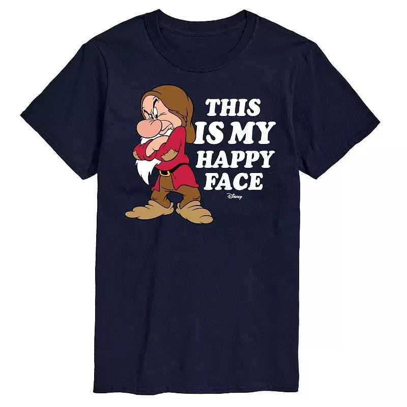 Disney Princess Big & Tall Grumpy Happy Face Graphic Tee, Men's, Size: 4XL Tall, Black Product Image