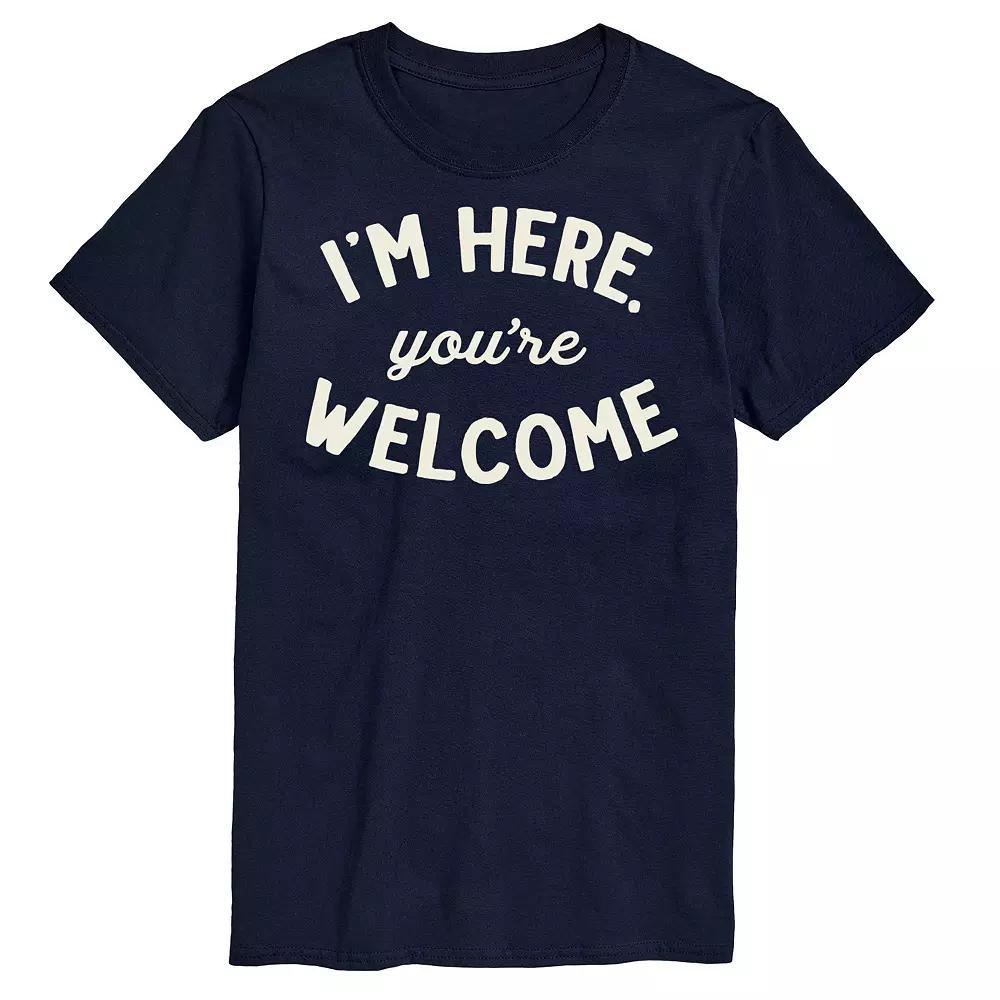 Big & Tall Im Here Youre Welcome Graphic Tee, Mens Blue Product Image