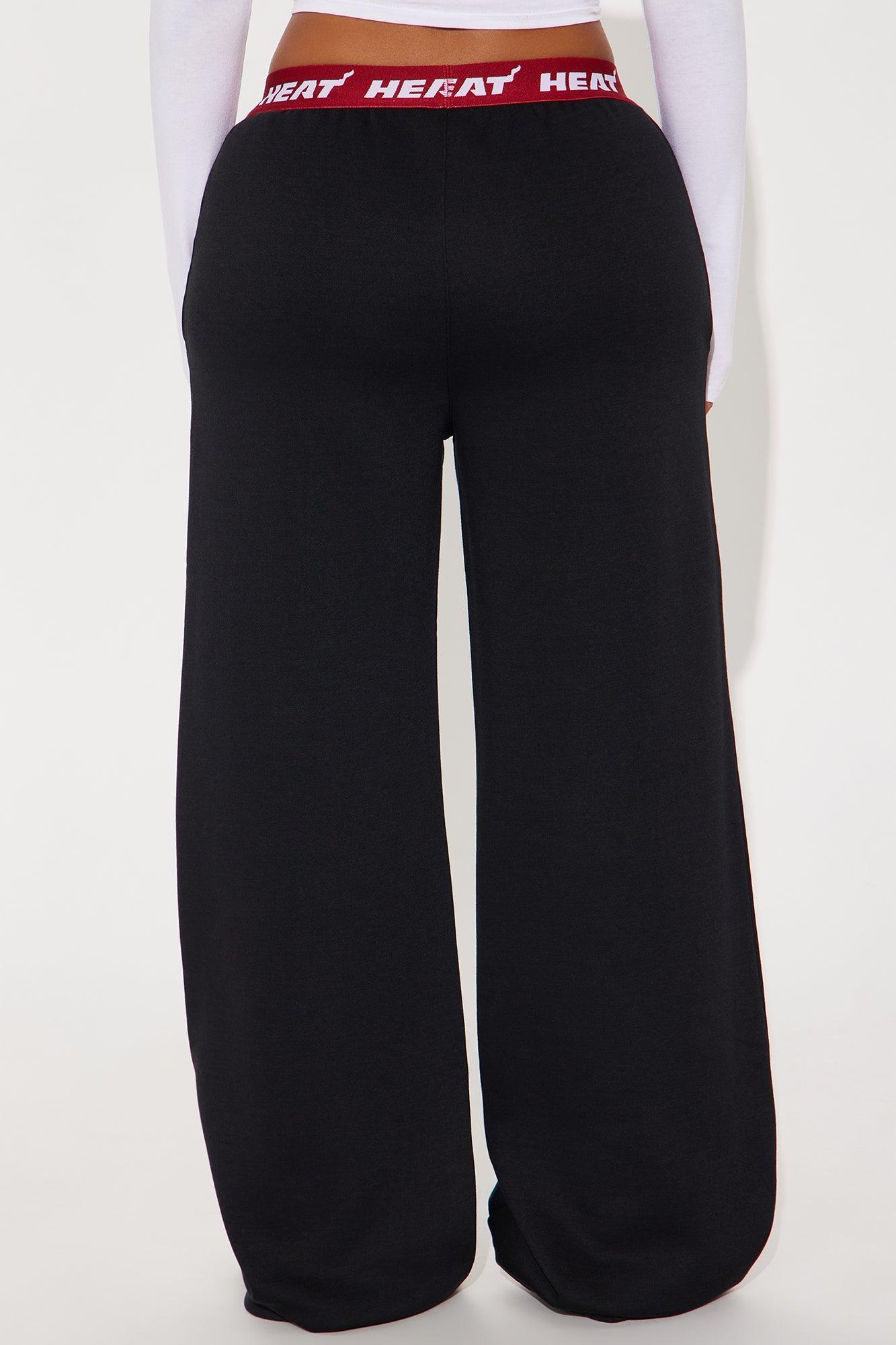 Miami Heat Free Throw Wide Leg Pant - Black Product Image
