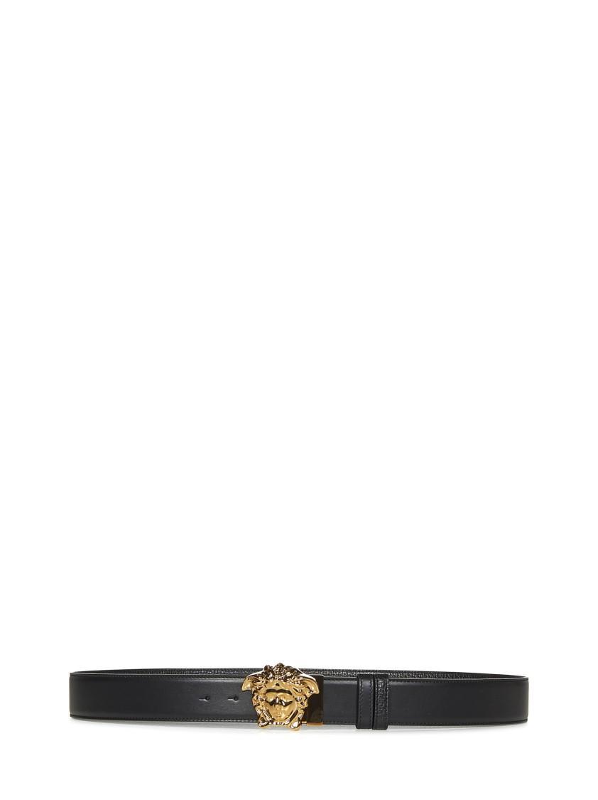 VERSACE La Medusa Leather Belt Man Belt Black Size 39.5 Calfskin Product Image