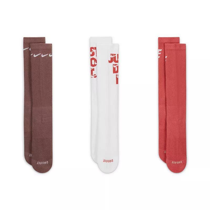 Men's Nike 3-Pack Everyday Plus Cushioned Crew Socks, Size: 8-12, Black Product Image