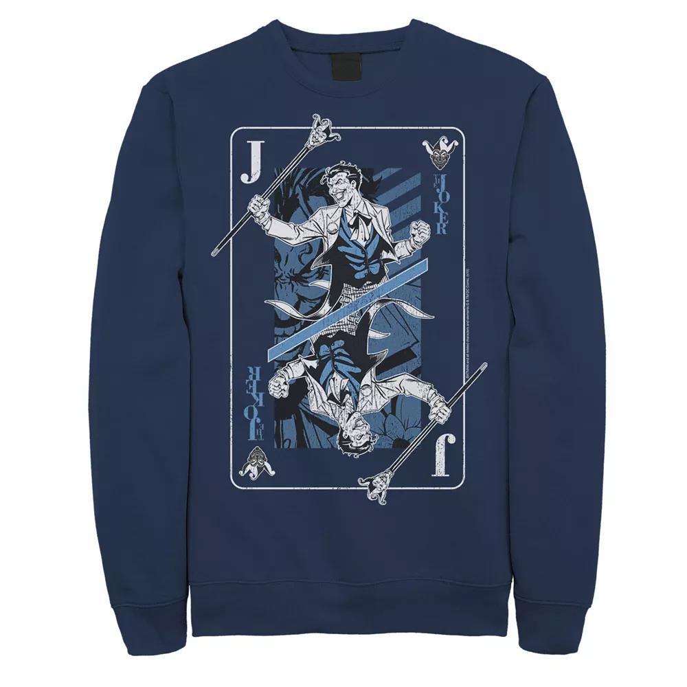 Mens DC Comics The Joker Playing Card Sweatshirt, Men's, Size: Small, Black Product Image