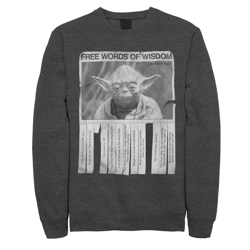 Mens Star Wars Words Of Wisdom Sweatshirt Grey Heather Product Image