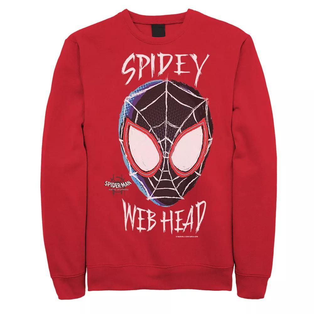 Men's Marvel Spiderverse Spidey Web Head Graphic Fleece Pullover, Size: XXL, Red Product Image
