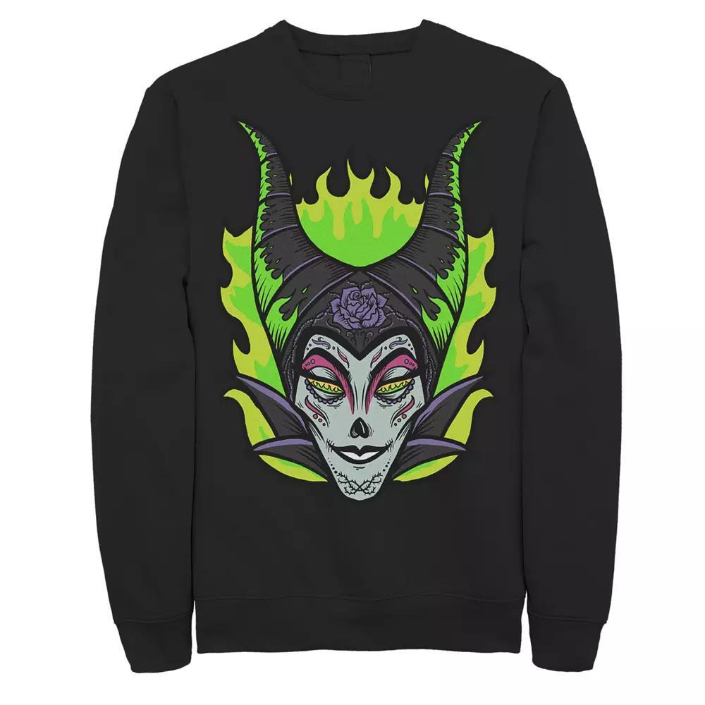 Disney's Sleeping Beauty Maleficent Men's Sugar Skull Sweatshirt, Size: Large, Black Product Image