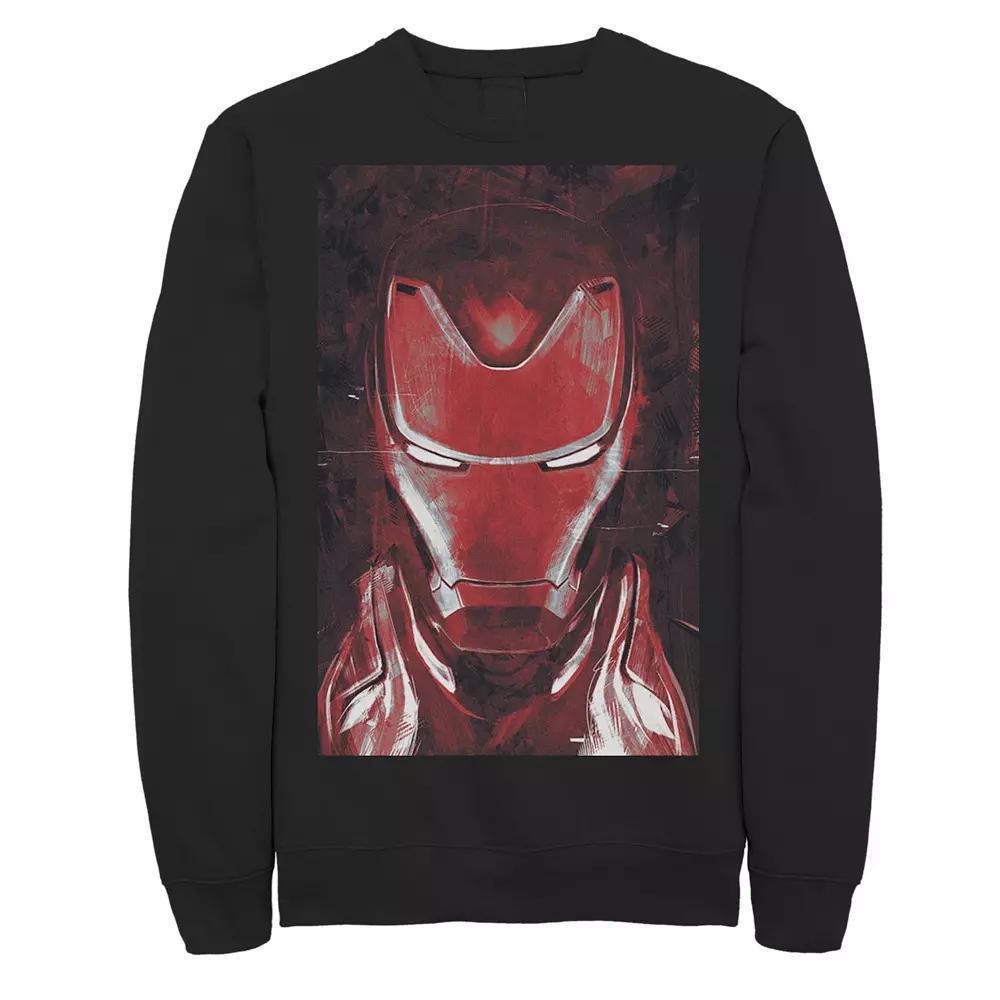 Men's Marvel Avengers Endgame Red Iron Man Portrait Graphic Fleece Pullover, Size: Small, Athletic Grey Product Image