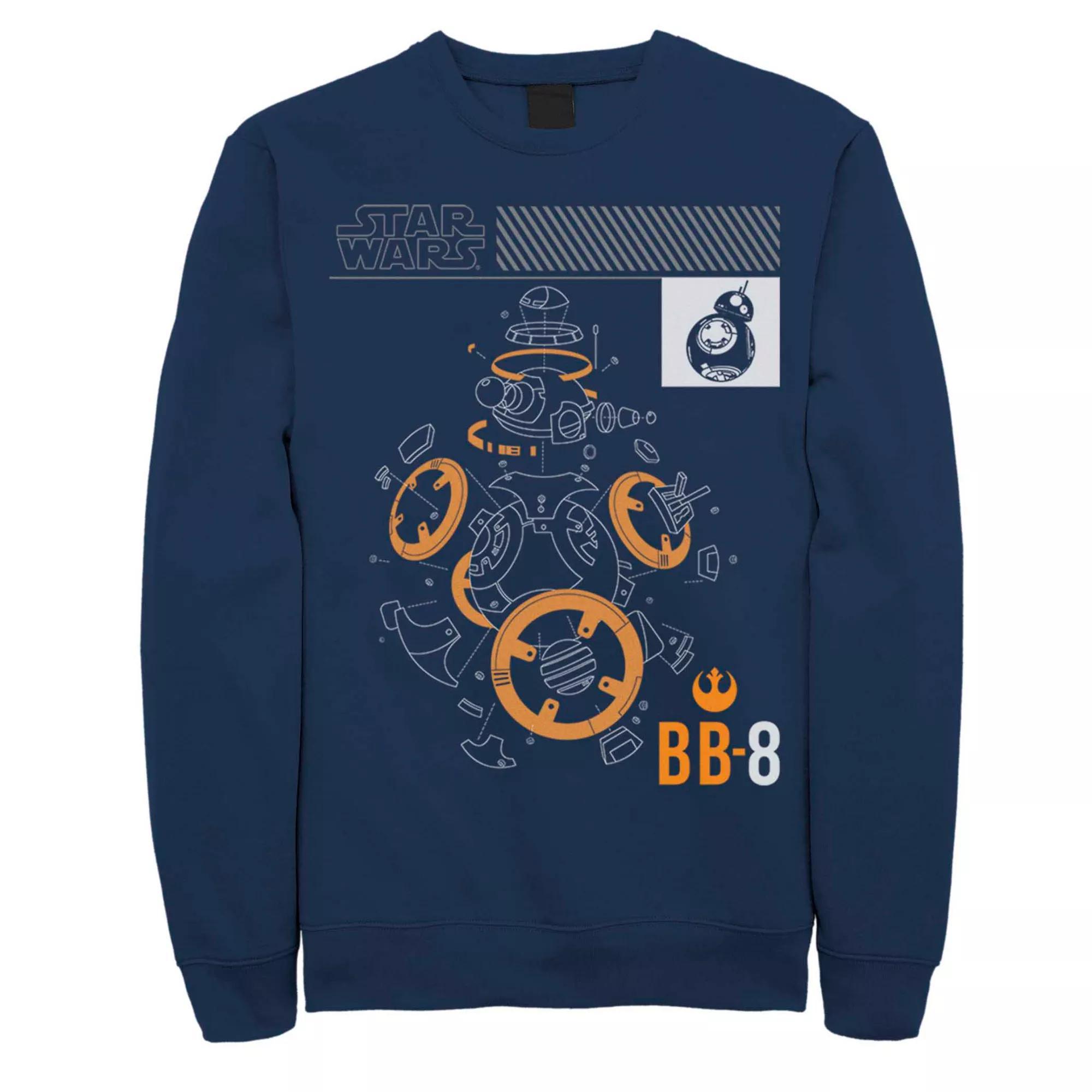 Men's Star Wars BB-8 Sweatshirt, Size: 3XL, Blue Product Image