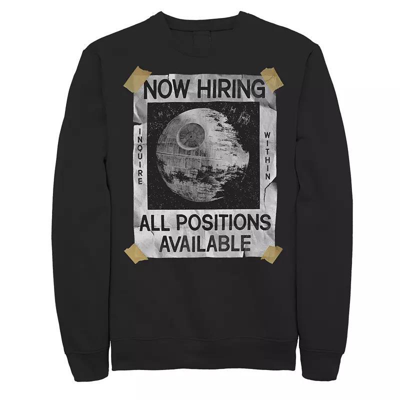 Men's Star Wars Now Hiring On The Death Star Sweatshirt, Size: XL, Black Product Image