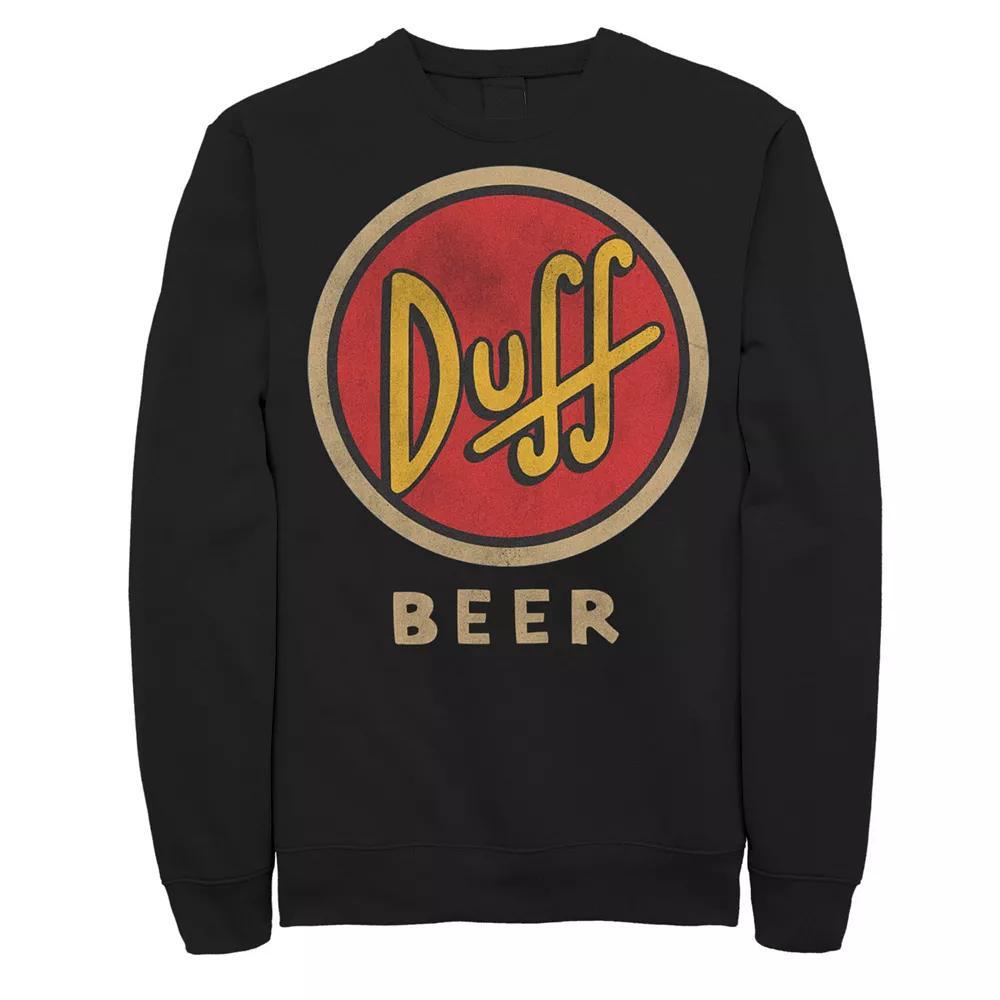 Men's The Simpsons Duff Beer Sweatshirt, Size: Large, Black Product Image