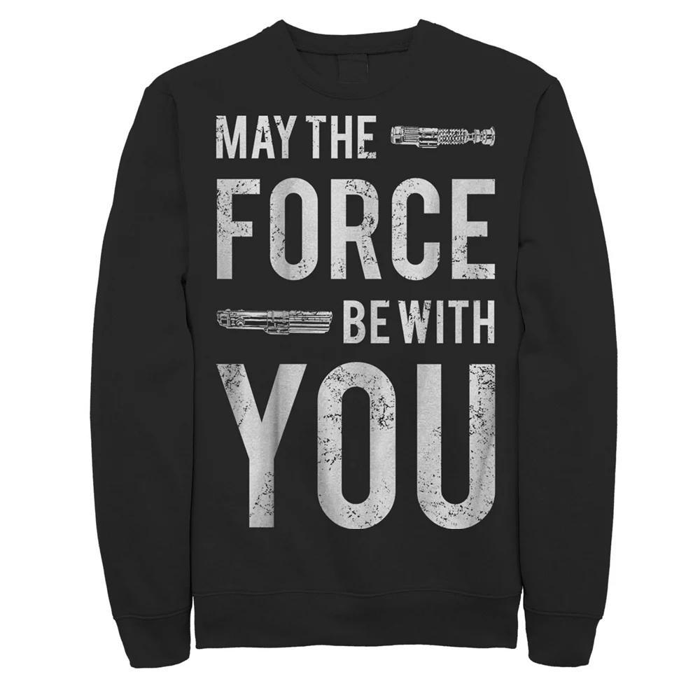 Men's Star Wars Force Be With You Lightsaber Sweatshirt, Size: Small, Black Product Image