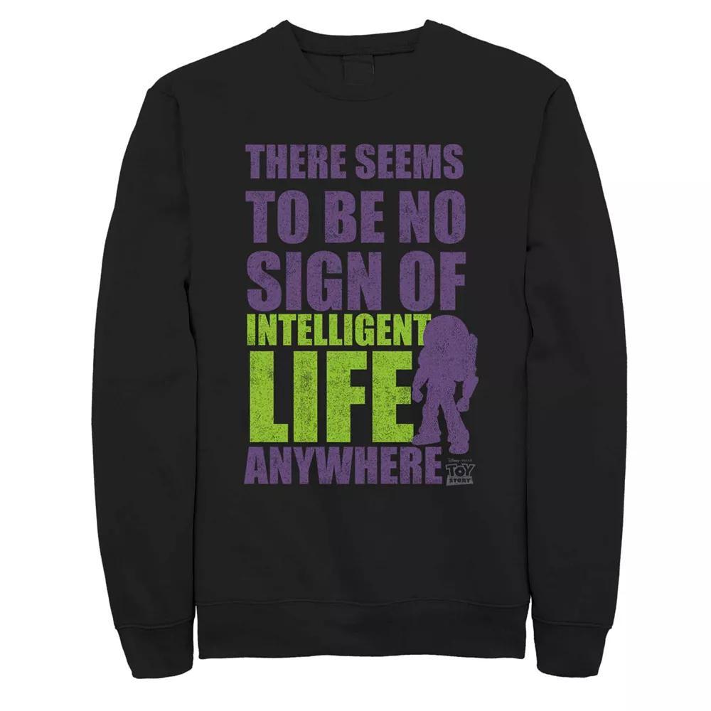 Men's Disney Pixar Toy Story Buzz No Sign Of Intelligent Life Fleece Sweater, Size: 3XL, Black Product Image