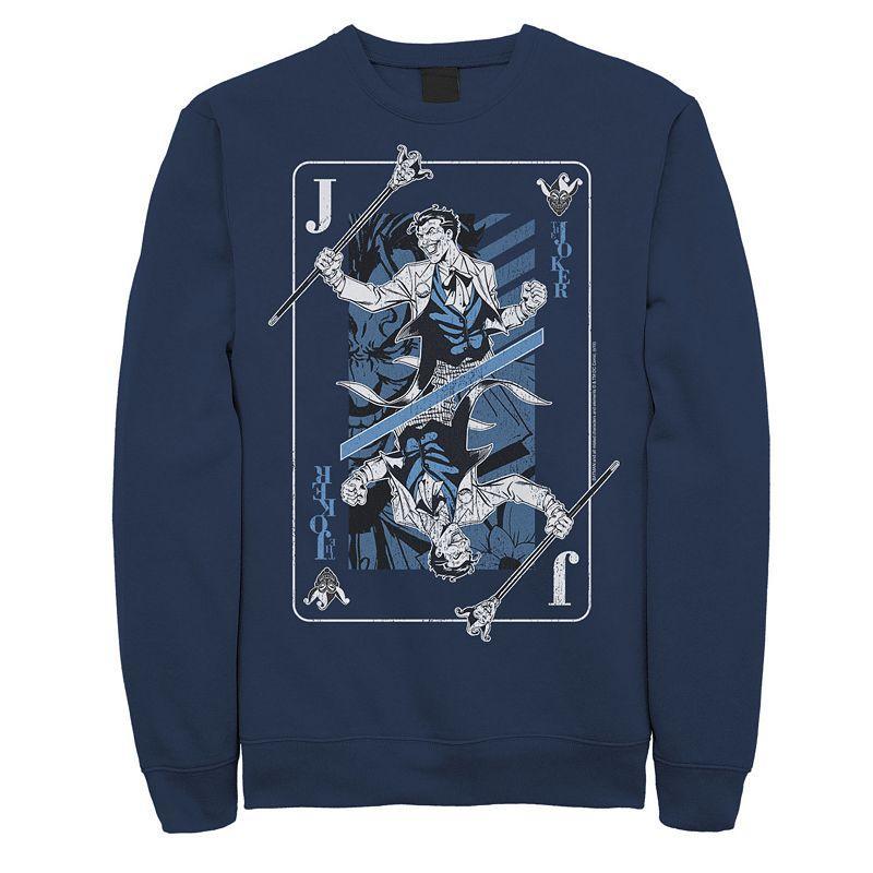 Mens DC Comics The Joker Playing Card Sweatshirt, Men's, Size: Small, Black Product Image