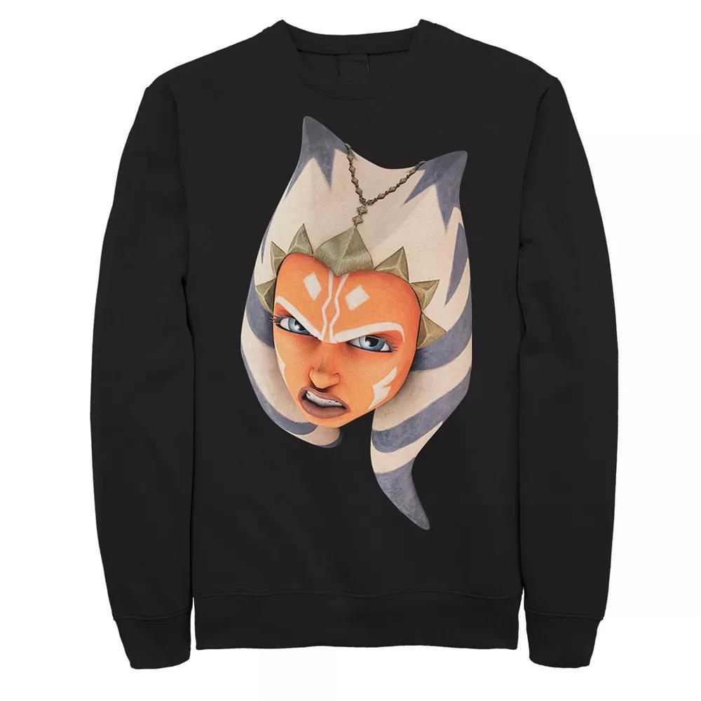 Men's Star Wars: Clone Wars Ahsoka Big Face Sweatshirt, Size: Medium, Black Product Image