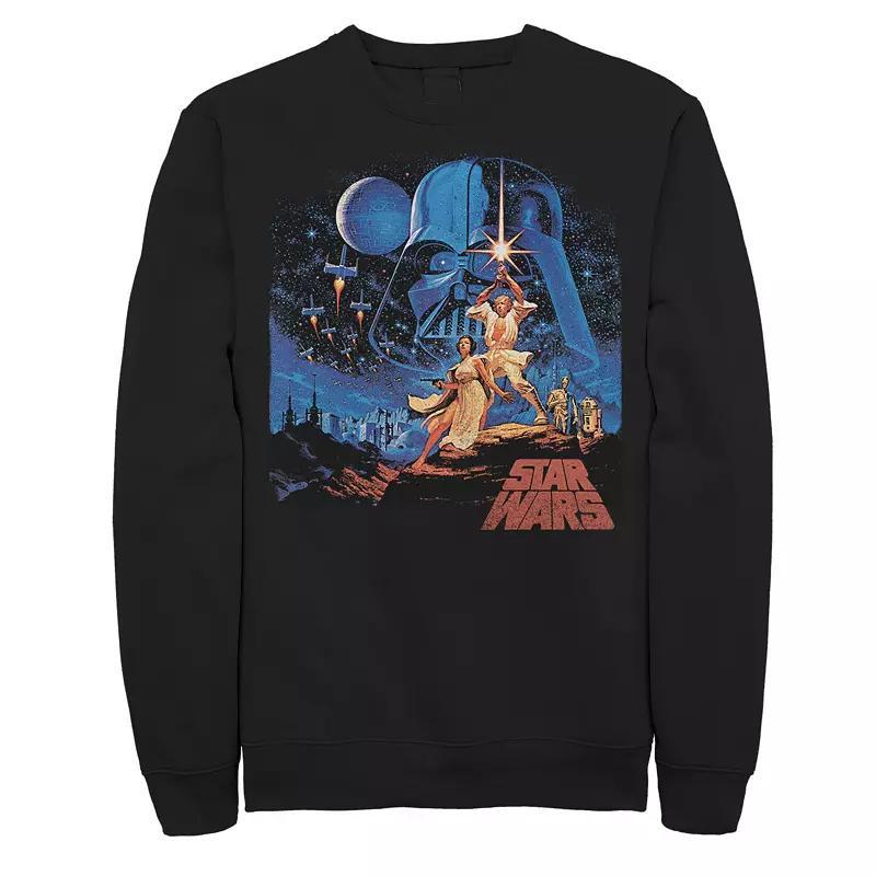Disney's Star Wars Men's Luke And Leia Action Poster Fleece, Size: XL Tall, Black Product Image