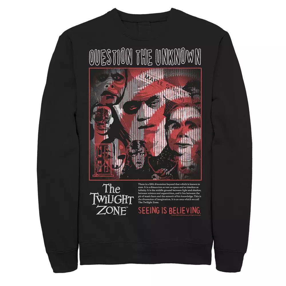 Men's The Twilight Zone Question The Unknown Sweatshirt, Size: Small, Black Product Image