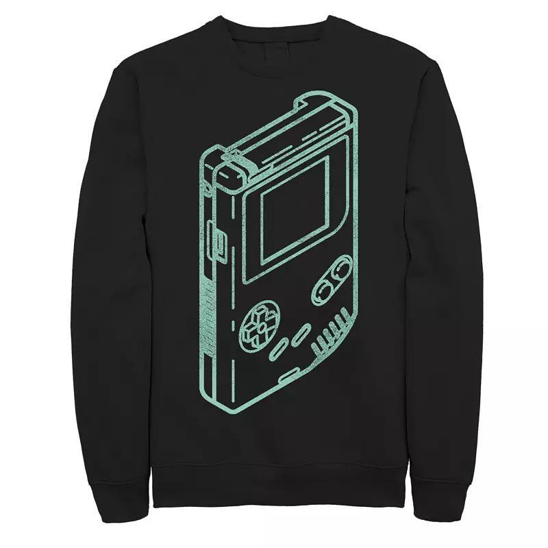 Big & Tall Super Mario Gameboy Line Art Portrait Graphic Fleece Pullover, Men's, Size: XXL Tall, Black Product Image