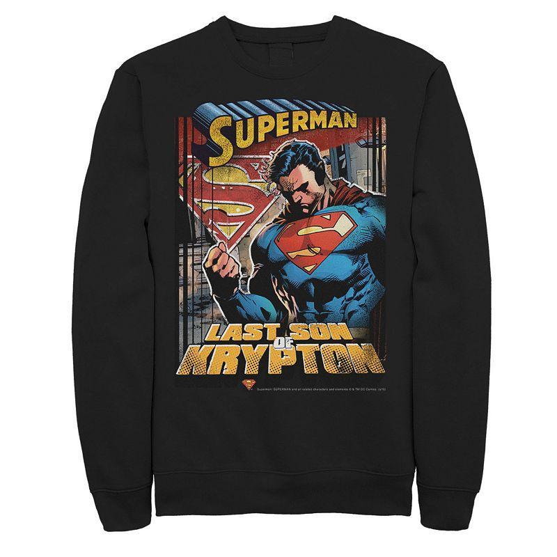 Men's DC Comics Superman Last Son Of Krypton Text Poster Sweatshirt, Size: Large, Blue Product Image