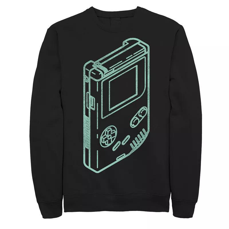 Mens Nintendo Gameboy Line Art Long Sleeve Fleece Top Product Image