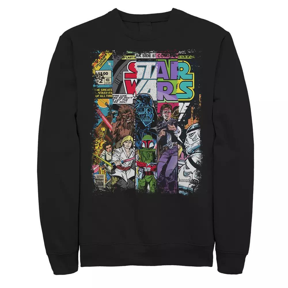 Men's Star Wars Comic Strip Sweatshirt, Size: 3XL, Black Product Image