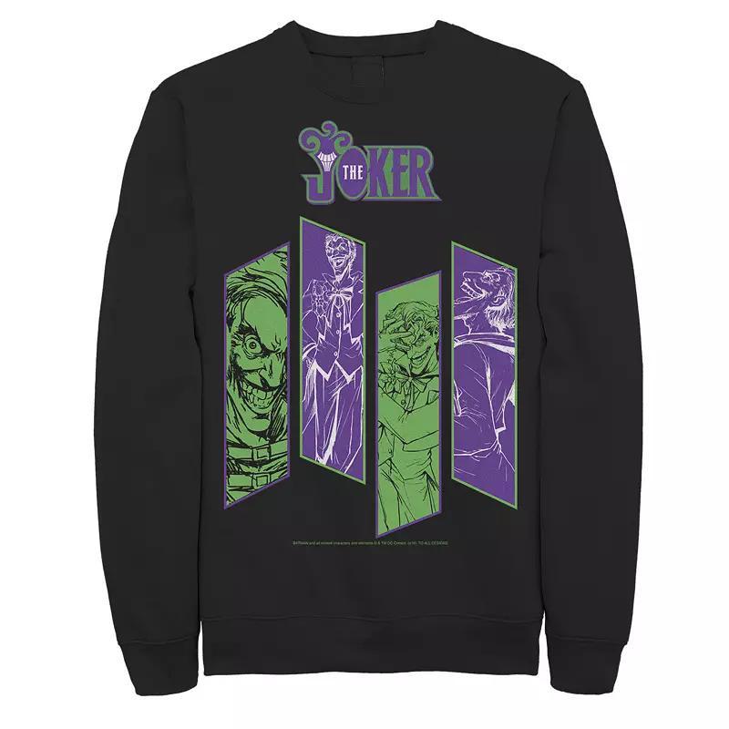 Men's DC Comics The Joker Portrait Panels Graphic Fleece Pullover, Size: Large, Grey Heather Product Image