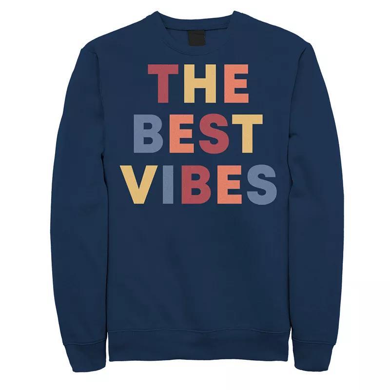Men's Fifth Sun Best Vibes Colorful Sweatshirt, Size: 3XL, Blue Product Image