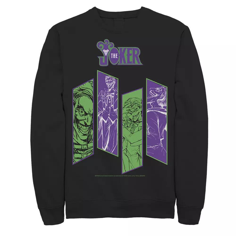 Men's DC Comics The Joker Portrait Panels Graphic Fleece Pullover, Size: XXL, Athletic Grey Product Image