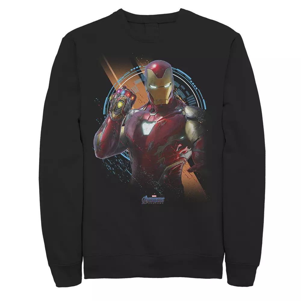 Men's Marvel Avengers Endgame Iron Man Time Travel Platform Logo Sweatshirt, Size: XXL, Black Product Image