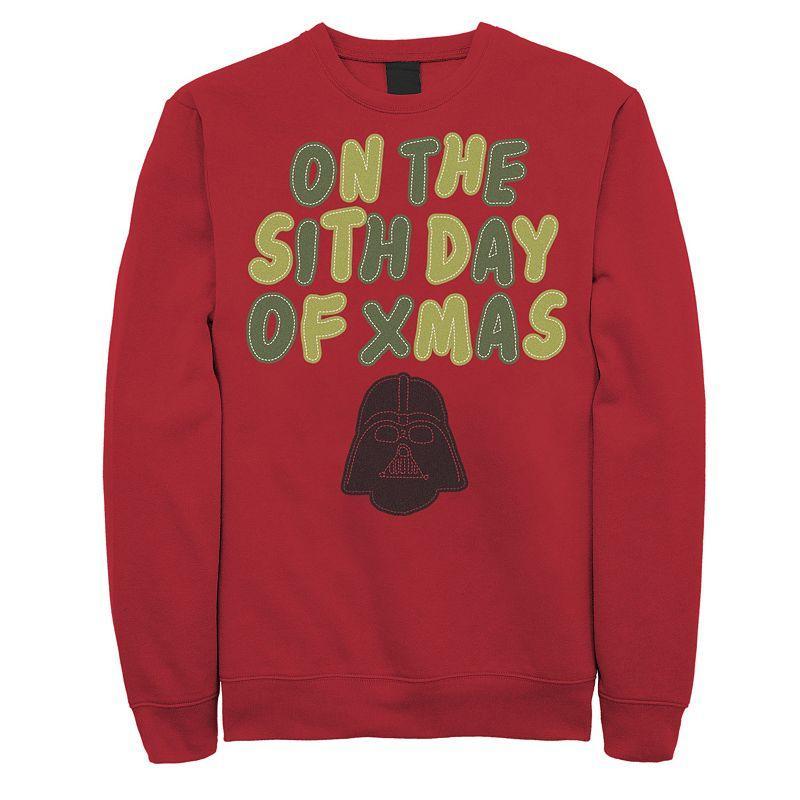 Men's Star Wars Darth Vader On the Sifth Day of Christmas Sweatshirt, Size: XL, Red Product Image
