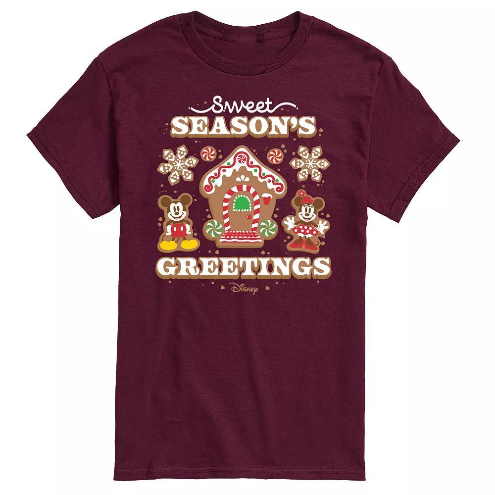 Disney's Mickey & Minnie Mouse Men's Sweet Seasons Greetings Graphic Tee, Size: XXL, Red Product Image