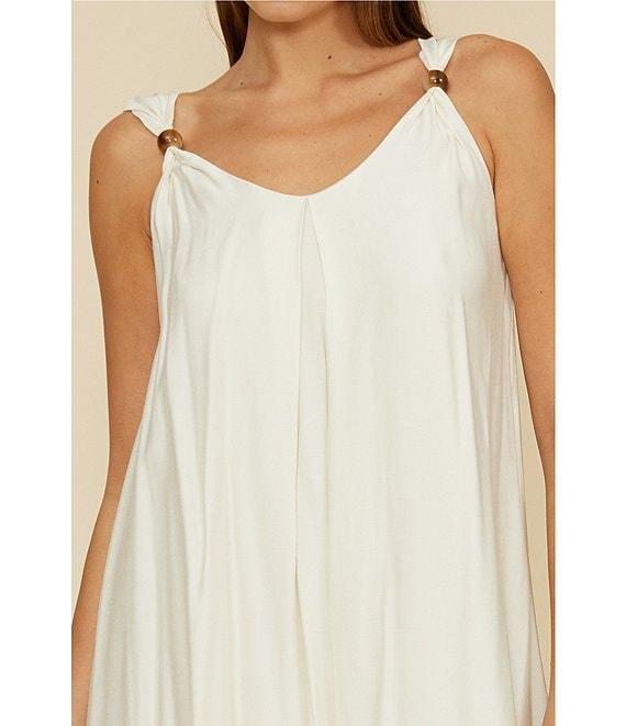 Lucy Paris Sutton V-Neck Sleeveless Beaded Strap Maxi Dress Product Image