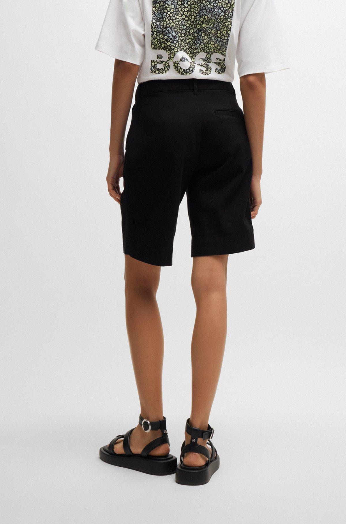 Relaxed-fit high-rise shorts in stretch cotton Product Image