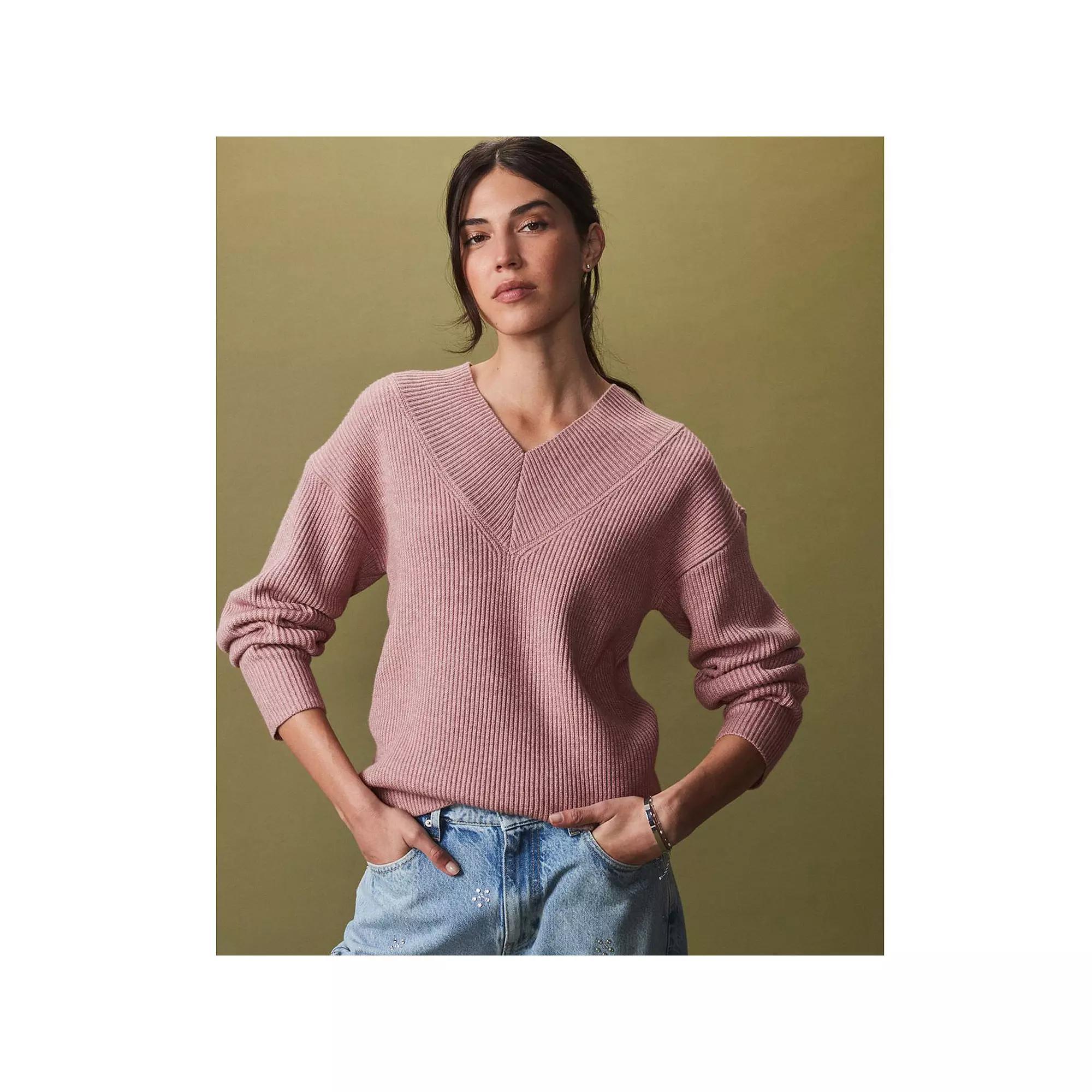 Women's NEXT V-Neck Sweater, Size: Medium, Pink Product Image