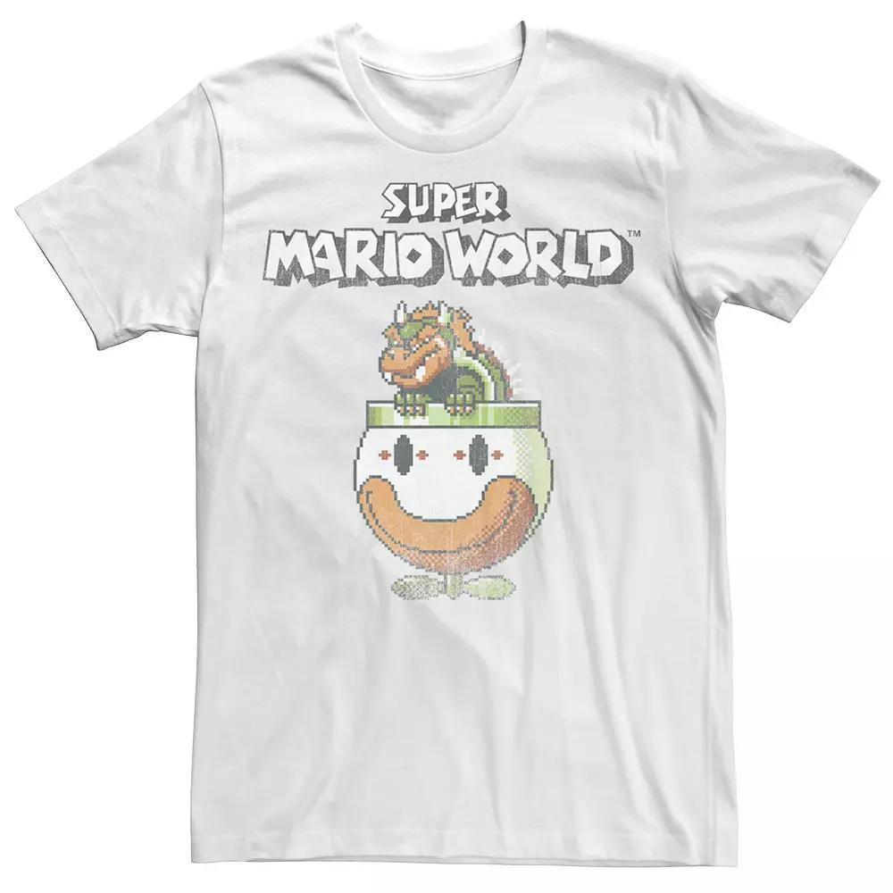 Men's Nintendo Super Mario World Bowser Jr. Pixel Portrait Tee, Size: Medium, White Product Image